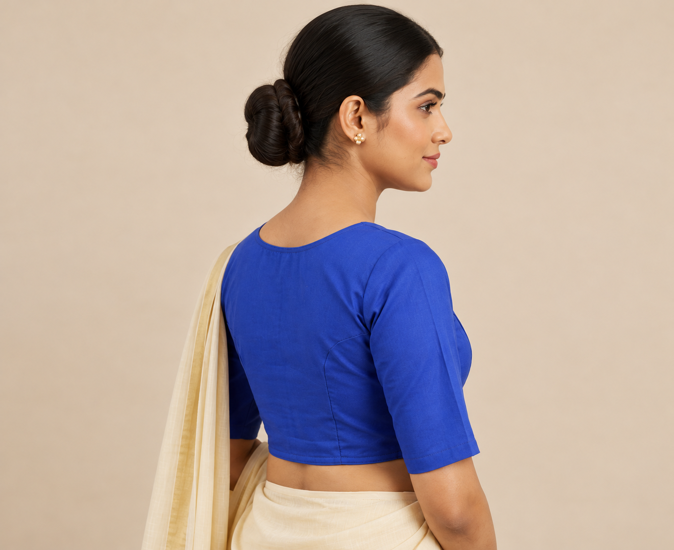 Royal Cobalt Blue Zari Border Festive Saree Blouse Thumbnail